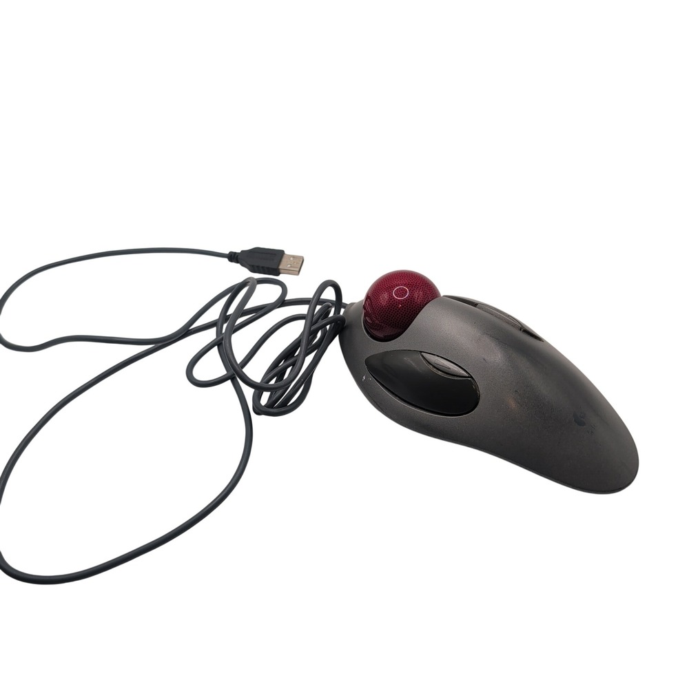 Logitech Trackball Mouse Grey Marble Mouse USB T-BC21 Wired Optical